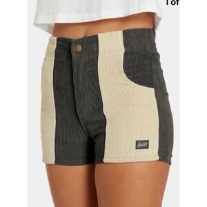 Hammies Corduroy Two Tone Shorts Women’s Sz 32 Gray Beige Sand 2" inseam